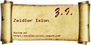 Zeidler Ixion névjegykártya